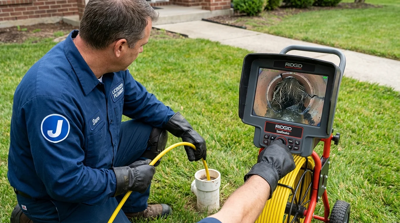 Sewer camera inspection being performed by Johns Plumbing LLC in Honeyville